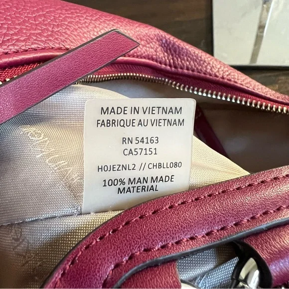 NWOT! Calvin Klein Geo Rocky Road Vegan Leather Hobo Bag In Merlot - Picture 17 of 17